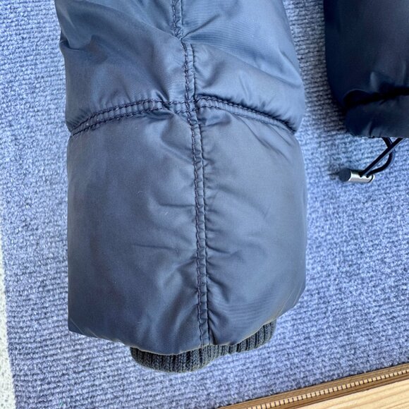 American Eagle Puffer Coat Navy Med Faux Fur Trimmed Detachable Hood - Picture 5 of 12